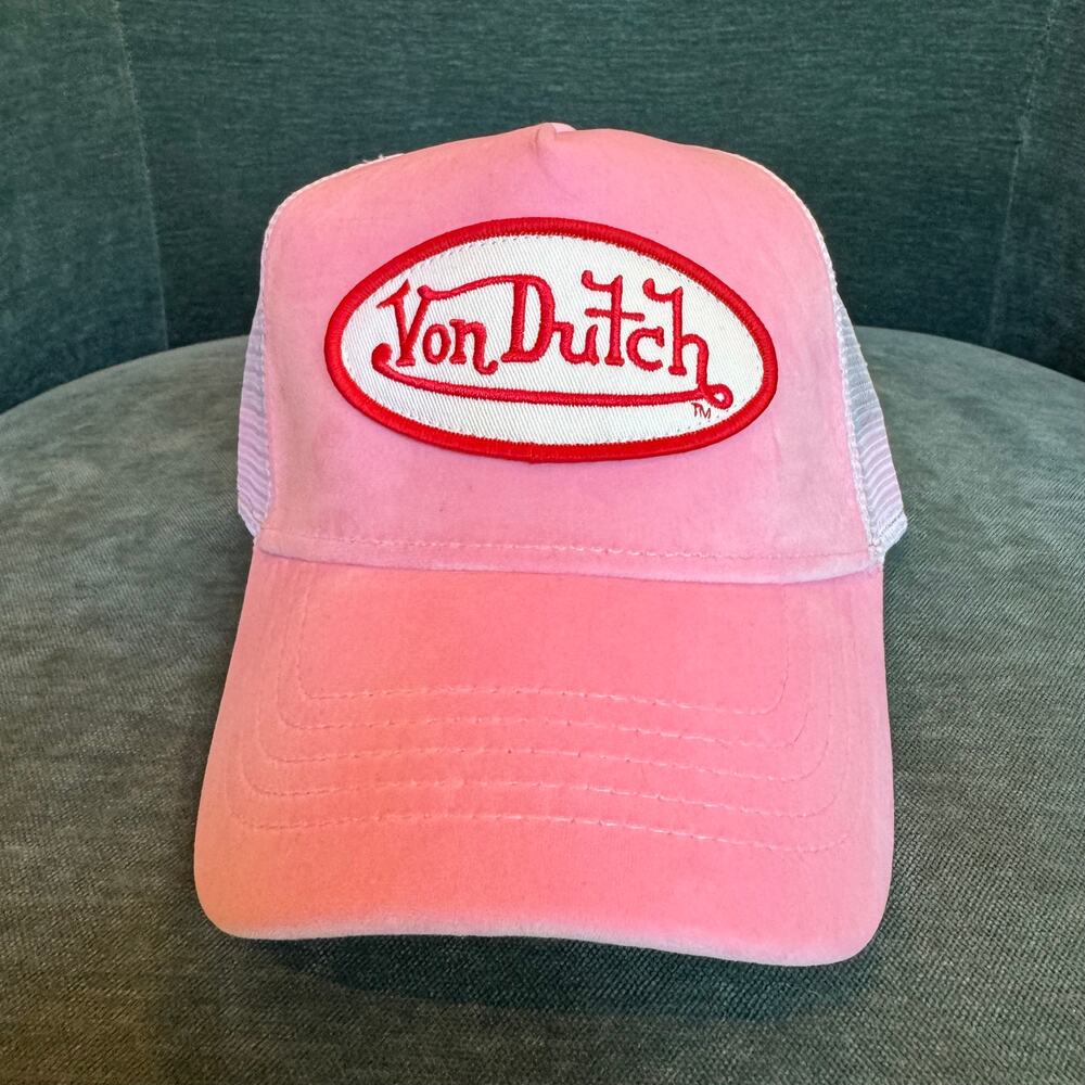 Pink Von Dutch Trucker Hat - Suede-like & NWT!